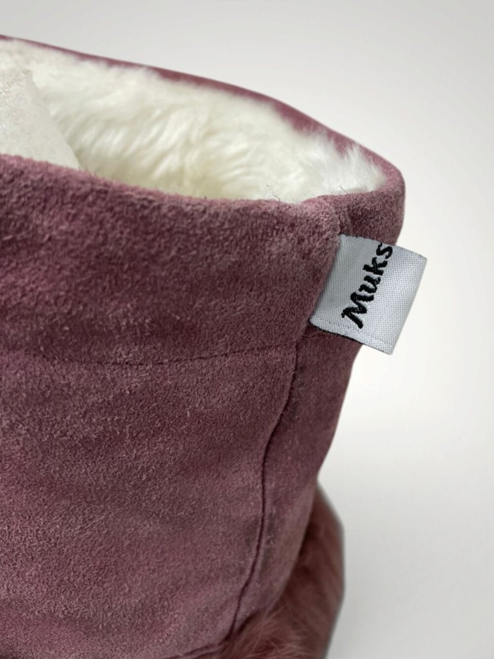 Muks Suede Leather Rabbit Fur Beaded Mukluks Mauve Pink Winter Boots Women's 7 - Picture 4 of 12